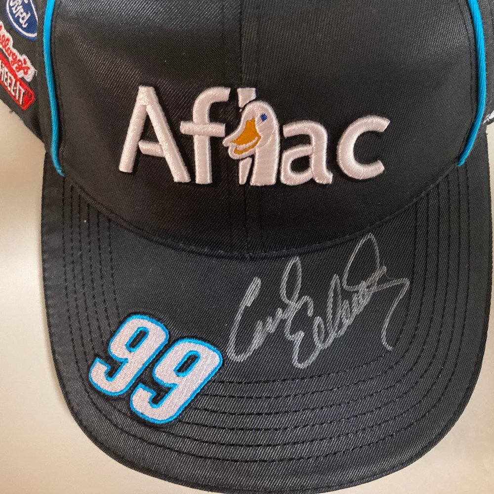 Autographed Cap Carl Edwards Aflac